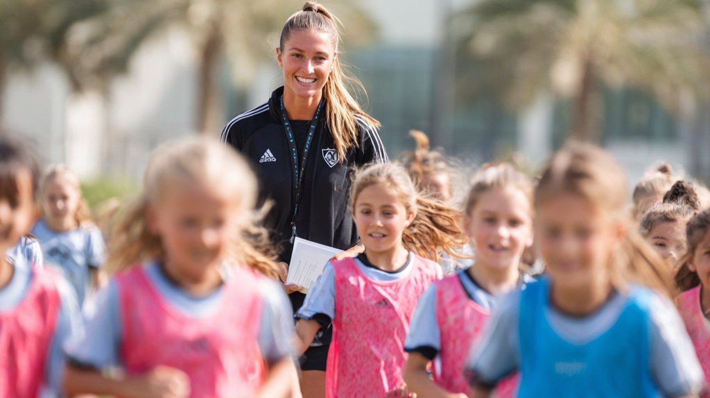 A connected community of children and a coach at a UAE sports academy